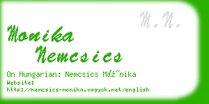 monika nemcsics business card